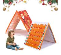 Gingerbread Christmas Tent - Where Holiday Dreams Find a Home,Kids Play Tents Sleepover Easy Assembly for Home Indoor Xmas Holiday Party (Gingerbread Man+Santa Claus)