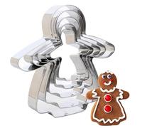 Gingerbread Cookie Cutter Set,5PCS Stainless Steel Gingerbread Woman Cookie Cutters Christmas Cookie Cutters for DIY Chirstmas Party Decorations