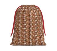 Gingerbread Cookies Print Gift Reusable Drawstring Bag Holiday Party Decor Daily Storage Celebrations Pouch