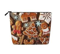Gingerbread Cookies Print Makeup Bag Travel Toiletry Bag,Travel Makeup Bag,Portable Women Makeup Organizer Case