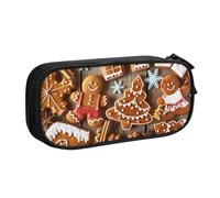Gingerbread Cookies Print Pencil Pouch Storage Cosmetics Art Tools Supplies Students Teachers Versatile Use