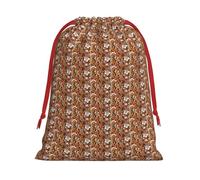 Gingerbread Cookies Print Practical Drawstring Gift Pouches Comfort Holiday Parties Events Multipurpose Use
