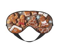 Gingerbread Cookies Print Soft Eye Mask â€“ Comfortable Sleep, Blocks Light, Full Eye Coverage, Ideal for Travel, Meditation