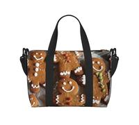 Gingerbread Cookies Printed Travel Duffle Bag for Men Women Holiday Travel Luggage Bag Waterproof Tote Bag with Shoulder Strap