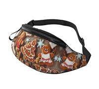 Gingerbread Cookies Waist Bag Bumbags for Men Women, Print Polyester Waist Pack for Travel Walking Sport with Adjustable Strap