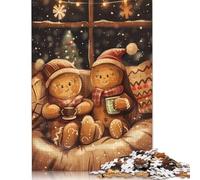 Gingerbread Couple Christmas 500 Piece Jigsaw Puzzle for Adults & Age 18 Years Up - Family Activity Jigsaw Puzzles Educational Games Difficult And Challenge 500pcs (52x38cm)