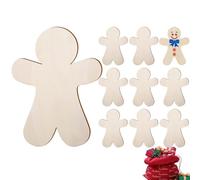 Gingerbread Cutouts - Unfinished Wood Gingerbread Man Cutouts Ornaments,10pcs Gingerbread Man Decorations, Hangable Blank Slices Cutouts Crafts for Christmas Tree Decor