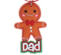 Gingerbread Dad Father Daddy Hanging Christmas Tree Decoration Silicone Ornament Novelty Bauble - Stocking Filler - Secret Santa - Colourful Multicoloured - Small Gift - Funny
