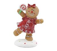 Gingerbread Decor, Cute Table Statue, Christmas Gingerbread Man, for Desk Bedside Counter Living Room Bedroom Nursery