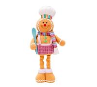 Gingerbread Decorations, Gingerbread House Decor, Adorable Washable Figurine Decor with Retractable Legs for Classroom Tiered Trays Kitchen Door Window Office Yard Home