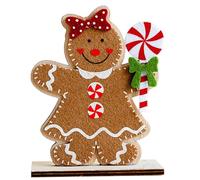 Gingerbread Figurine - Cute Christmas Table Decor, Holiday Desk Centerpiece, Cartoon Gingerbread Statue | Festive Home Decoration for Family Gatherings Tiered Tray Display Adding Seasonal Charm