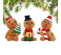 Gingerbread Figurines,Christmas Figurine Desktop | Resin Art Decoration Ornament for Festive Indoor Home Shelf Mantel Display Holiday Spirit Bonsai