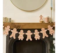 Gingerbread Friends Christmas Garland - Brown Hanging Holiday Decoration, 2m