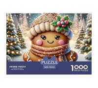 Gingerbread Girl 1000 Pc Puzzle Game for Men Women - Cute Gingerbread Man The Whole Family Activity Educational Game Challenge70x50cm/1000pcs