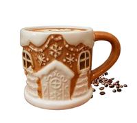 Gingerbread Glow Mug, Glowing Design, 15x10cm, Christmas Gingerbread Mug, Hot Cocoa Accent Mugs, Versatile Beverage Use, for Collectors Party Holiday Gathering Family Dinner Juice Office Kitchen