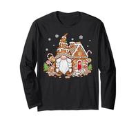 Gingerbread Gnome with Gingerbread House Christmas Pajamas Long Sleeve T-Shirt