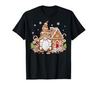Gingerbread Gnome with Gingerbread House Christmas Pajamas T-Shirt