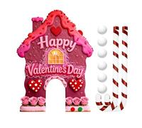 Gingerbread Golf Game Set - 13.7 Inches Mini Family Course | Candy Cane Sticks Toy - Wood ABS 500g Indoor Fun For Room Party Holiday Gatherings Carnival Office, Perfect For Kids And Adults