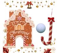 Gingerbread Golf Game Set, Candy Stick Ball Gingerbread House Goal, Portable Mini GolfCourse Set, Best Christmas Game For Holiday Gatherings Fun Laughter Party Carnival
