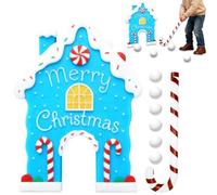 Gingerbread Golf Game Set Christmas Decoration with Candy Cane Sticks | Backyard Mini Golf for Family Home Room Office Holiday Outdoor Party Celebration