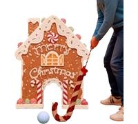 Gingerbread Golf Game Set, Christmas Mini Golf Course, Portable Golfs Toy with Candy Cane Club and Balls, Funny Christmas Party Game for Kids and Adults, Indoor Family Game for Home Play