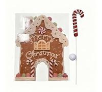 Gingerbread Golf Game Set - Christmas Miniature Golf, Cute Gingerbread House Goal with Candy Stick Putter & Ball, All-Age Party Carnival Game & Holiday Decor