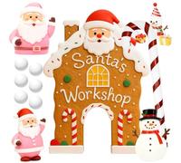 Gingerbread Golf Game Set, Gingerbread Candy Cane Golf Game, Gingerbreads House Golfs Kit With Candy Cane Sticks And Ball, Funny Christmas Golfs Games For Friends, Family Play(Gold)