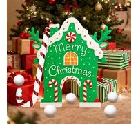 Gingerbread Golf Game Set, Gingerbread Golf Christmas Toy, with Candy Cane Stick, Balls and Gingerbreads House Goal, For Fun Laughter Party Holiday Gatherings Room Decorations (green)