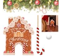 Gingerbread Golf Game Set | Mini Golf Toy with Candy Cane Club & Balls | Portable Mini Golfs Course Set, Bests Christmas Game, Funny Christmas Party Games Gift Idea Christmas Decorations (A)