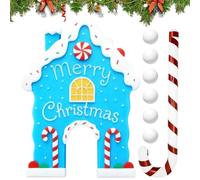 Gingerbread Golf Game Set, Portable Christmas Mini-Golf Course With Candy Cane Club And 6 Balls, For Holiday Gatherings Home Room Decorations Fun Laughter Party Carnival