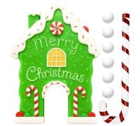 Gingerbread Golf Game Set, Portable Christmas Mini-Golf Course With Candy Cane Club And 6 Balls, For Holiday Gatherings Home Room Decorations Fun Laughter Party Carnival