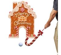 Gingerbread Golf Game Set,Portable Golf Toy with Candy Cane Club & Balls,Mini Golf Course Set,Funny Christmas Games For Family- for Holiday Gatherings Home Room Decorations Fun Laughter Party Carnival