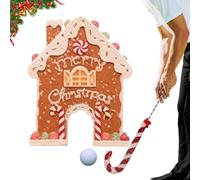 gingerbread golf game set,portable mini golf course set, best christmas game,portable mini golf course with candy cane putter & soft balls,festive golf game - gingerbread set for holiday fun-1 tao
