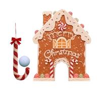 Gingerbread Golf Game Set Portable Mini Golf Course Set Gift for Home (1 ball) (A)