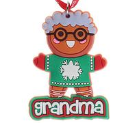 Gingerbread Grandma Gran Granny Hanging Christmas Tree Decoration Silicone Ornament Novelty Bauble - Stocking Filler - Secret Santa - Colourful Multicoloured - Small Gift - Funny