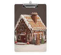 Gingerbread House Acrylic Clipboard with Low Profile Clip Clipboards with Hanging Hook A4 Letter Size Clip Board Holds 100 Sheets for Workshops and Office Use