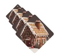Gingerbread House Car Air Freshener Cards for Women Men 4 Pack Cute Car Accessories Long Lasting Scent Car Diffuser Hanging Auto Aromatherapy Tablets Car Fresheners Gifts