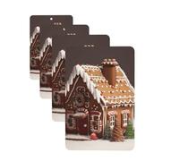 Gingerbread House Car Air Freshener Cards for Women Men 4 Pack Cute Car Accessories Long Lasting Scent Car Diffuser Hanging Auto Aromatherapy Tablets Car Fresheners Gifts