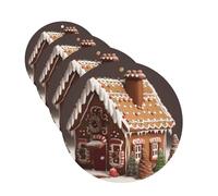 Gingerbread House Car Air Freshener Cards for Women Men 4 Pack Cute Car Accessories Long Lasting Scent Car Diffuser Hanging Auto Aromatherapy Tablets Car Fresheners Gifts
