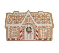 Gingerbread House Christmas Door Mat | Christmas Gingerbread Rug | Non Slip Ginger Bread House Welcome Floor Mat | Dustproof Holiday Runner Rug Decoration for Indoor & Outdoor
