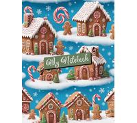 Gingerbread House Christmas Notebook: Sweet Holiday Lined Journal Gift: Beautiful Festive Composition Book - Perfect for Writing, Planning & Notes