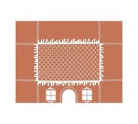 Gingerbread House Christmas Tablecloth | 47x59 Gingerbread Playhouse Table Cloth | Square Gingerbreads Houses Holiday Tablecloths | Gingerbreads Table Cover for Home Decor