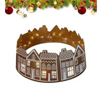 Gingerbread House Christmas Tree Collar | Christmas Tree Skirt Collar | LED Base Cover | Reusable Stand Holiday Supplies For Winter Living Room Fireplace Office Cafe Outdoor Backyard 26/28 Inches