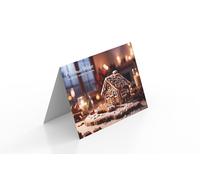 Gingerbread House Christmas Wishes From Our House to Yours Pack of 10 Christmas Greeting Cards 125mm x 178mm - Including Envelopes - GC644PCK10