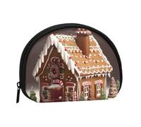 Gingerbread House Coin Purse with Zipper Mini Coin Pouch Small Change Wallet for Men Women Coin Bag Personalized Credit Card Bags Everything Storage Pouch for Headset ID Key Lipstick