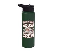 Gingerbread House Construction Crew Stainless Steel Insulated Water Bottle