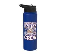 Gingerbread House Construction Crew Stainless Steel Insulated Water Bottle