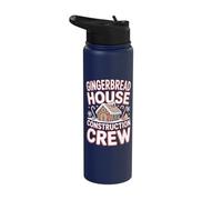 Gingerbread House Construction Crew Stainless Steel Insulated Water Bottle