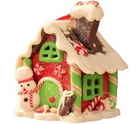 Gingerbread House Decor, Mini LED Lighted Gingerbread House with Hanging Hoop, Battery Powered Christmas Cottage for Christmas TreeDesktop Decor, Style1, Houses