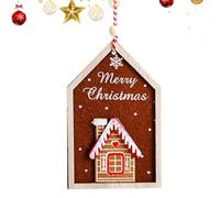 Gingerbread House Decorations - House Shaped Christmas Tree Ornaments, Festive Candy Accents | Festive Gingerbread House Pendant, 2D Creative Christmas Gingerbread Man Ornaments for Home